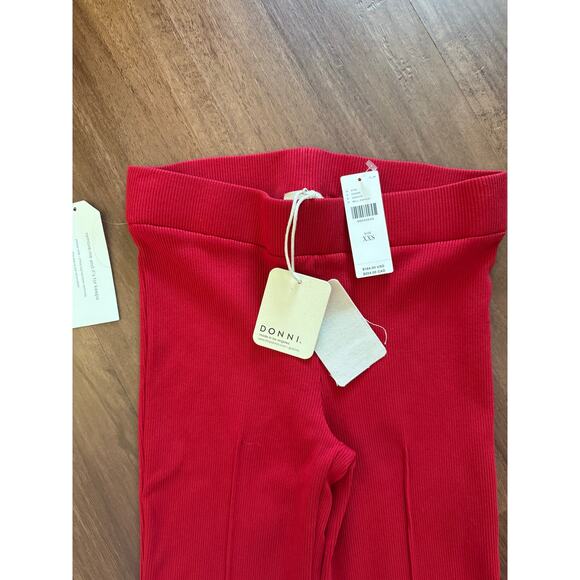 NWT Donni the Rib Kick Flare Pant in Bell Pepper Sz XXS Red Stretch Cropped - Picture 8 of 10